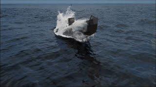 Blender - FlipFluids - UBoat emergency surfacing VFX breakdown