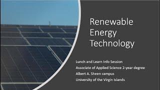 Renewable Energy Technology Lunch & Learn