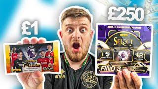 £1 vs £250 PACK OF PREMIER LEAGUE FOOTBALL CARDS!! (Which is BETTER?!)