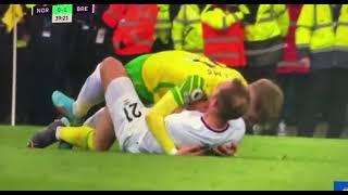 Brandon Williams hugging Eriksen 