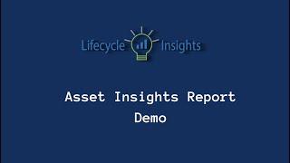 A demo of Lifecycle Insights AIR (Asset Insights) module