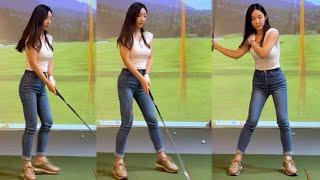 Former national team reserve team member! KLPGA pro Shin Hyo-seo's beautiful golf swing!!!