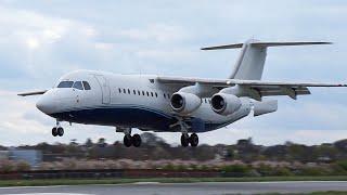  Ex Cobham Aviation Avro RJ100 Arrival at London Southend Airport!