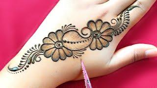 Easy stylish floral mehndi design | Back hand mehndi design | arabic mehndi design | mehndi design.