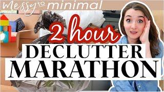 ‍MASSIVE whole house DECLUTTER! | 2-HOUR MARATHON Messy To Minimal Mom ORGANIZATION MOTIVATION