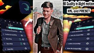 4K Quality in Alight motion. Xml and Preset by Binoy ff. #xml #am_editar_bd