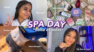 SPA DAY DE VOLTA AS AULAS *descoloração, cílios , sobrancelha e +* ‍️- Larah time