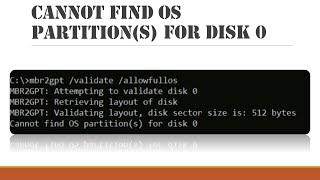 MBR2GPT: Cannot find OS partition(s) for disk 0