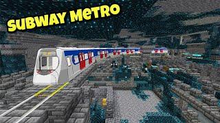 Realistic Subway Metro Train in Minecraft | MTR Transit railway mod