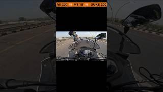 2025 NEW PULSAR RS 200 DRAG RACE 🫨  #automobile #motovlog #rider #rs200 #mt15 #duke200
