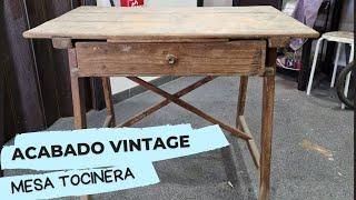 TOCINERA TABLE with VINTAGE finish with CHALK PAINT