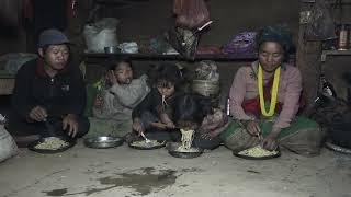 Nepali village || Cooking greens and choumin in the village