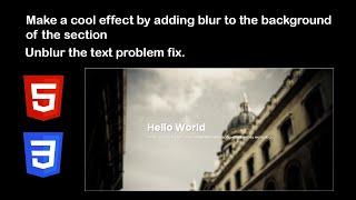 Blur background without effecting the text | HTML & CSS Tutorial