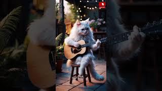 Cute cat playing a guitar #funny #kuku