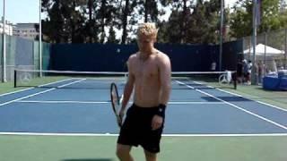 Marat Safin losing his cool while practicing with Tursunov 1