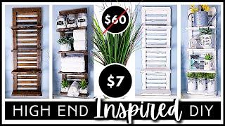 HIGH END Inspired DIY | Modern Farmhouse Wood Shutter Shelf | Home Decor | Amazing Look for Less!