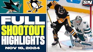 San Jose Sharks at Pittsburgh Penguins | FULL Shootout Highlights - November 16, 2024