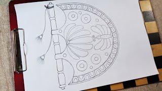 How To Draw Beautiful Hand Fan Design | #HandFanDesignDrawing, #Elementery&IntetmediateDrawing.