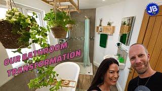 How We Transformed our Bathroom into a Tropical Sanctuary - Bathroom Makeover From Start to Finish