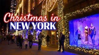 4k NYC Christmas Walk  Rockefeller Center and 5th Avenue, Manhattan Walking Tour