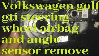 VOLKSWAGEN GOLF GTI 2012 STEERING WHEEL AIRBAG AND ANGLE SENSOR REMOVE