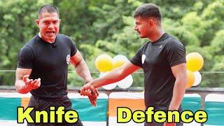 Knife defence with commando || commando fitness club @ Punjab National Bank