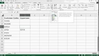 Convert to Uppercase in Excel 2013