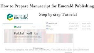 Way to Prepare Article Manuscript for Emerald Publishing