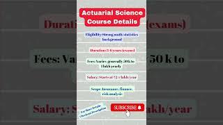 Actuarial Science Course Details|Eligibility,Fees,Salary, Scope #youtubeshorts #viral #shorts