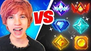 My Little Brother VS EVERY Rank in FORTNITE!