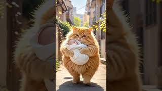 AI Smart Cat  Animated video #funnyaicatcomedy