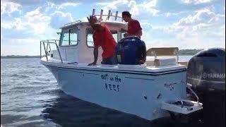 Spotted by a YouTube Viewer - Crooked PilotHouse Boat Out On The Reef caught on camera