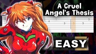 A Cruel Angel's Thesis - Neon Genesis Evangelion OP - Guitar tutorial (TAB)