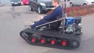 Home made tracked vehicle (asphalt and hill)