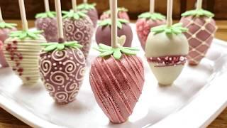 Cake pops with strawberries insideSimple easy Cake pop Recipe