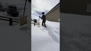 Digging a Snowmobile Path #snow #winter #snowmobile  #ranch