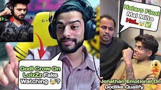 Jonathan Emotional On Godlike Qualify || Godl Crow On LolzZz Fake Waching ? || #jonathan #bgmi