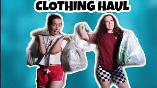 THRIFT STORE CLOTHING HAUL!! (WE SPENT SO MUCH MONEY AT A THRIFT SHOP) FT MY TWIN SISTER