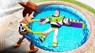 GTA 5 Woody vs Buzz Lightyear Water Ragdolls & Fails [Toy Story] #2