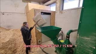 Make pellets from wood shavings and sawdust with the MGL 200 pellet press and the KS 750 hammer mill