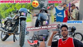 Splendor Modified * Headlight Projecter * Shopping || Splendor Modified 2024