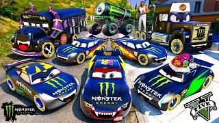 GTA V - Stealing MONSTER McQueen SuperCar's with Franklin and Spiderman! (Real Life Cars #148)