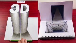 How To Draw 3D Art Floating On Paper #5