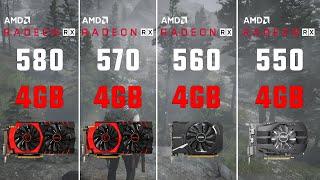 RX 580 vs RX 570 vs RX 560 vs RX 550 Test in 8 Games