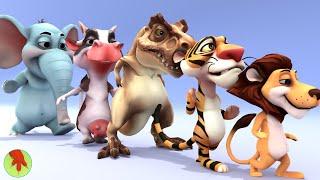 Funny Animals Cartoon, Cow, Tiger, Lion, Elephant, Dinosaur, Merayakan Hari Kemerdekaan Indonesia