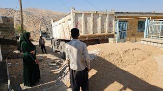 "Purchasing sand to pour cement on the roof of Susan's house, with the money of the land owner"