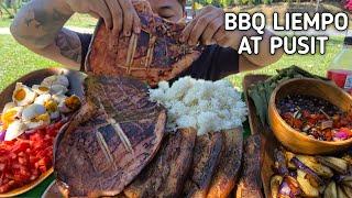 BARBEQUE LIEMPO | GRILLED GIANT SQUID | OUTDOOR COOKING | MUKBANG PHILIPPINES