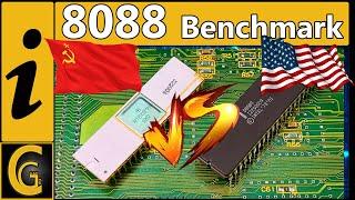 Soviet K1810VM88 VS Intel 8088 Benchmark on high integrated Philips Mainboard.