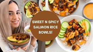 Super Easy Salmon Rice Bowl Recipe! Healthy Dinner Idea