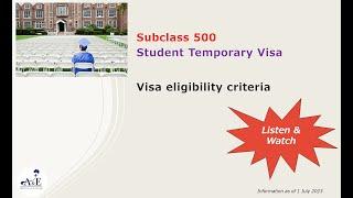 Australian Subclass 500 Student Temporary Visa - Visa eligibility criteria at a glance